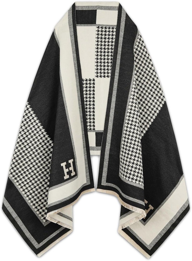 EXTREE Scarfs for Women Pashmina Silky Shawl Wrap for Evening Dressing Blanket Open Front Poncho Cape - Image 1